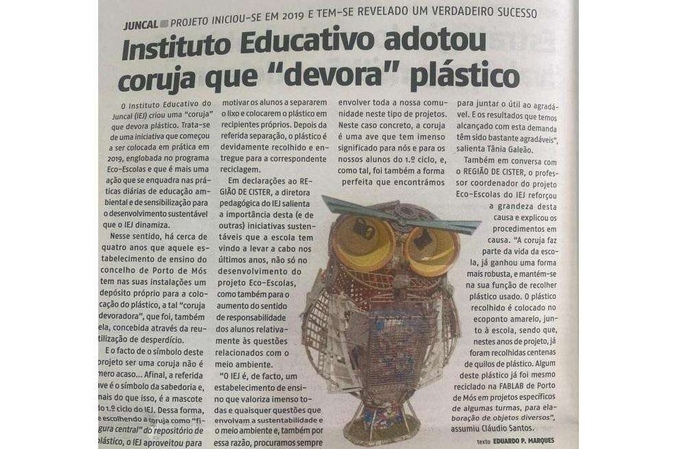 A Coruja IEJ que devora plástico